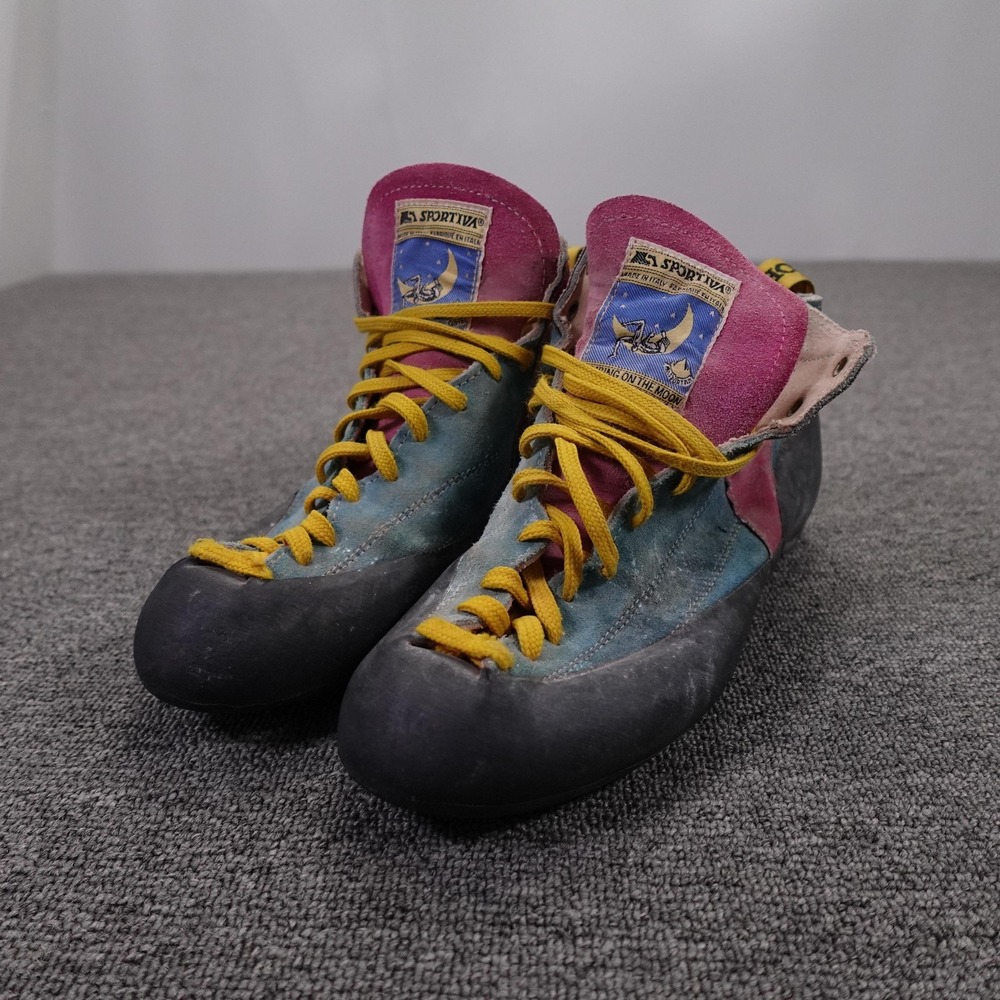 Vintage La Sportiva Kendo Evolution Climbing Shoes Mens 10 EU 43 Teal Pink Rock